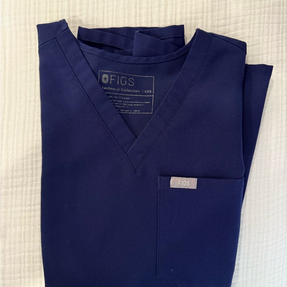 Figs Navy Blue catrina Scrub Top